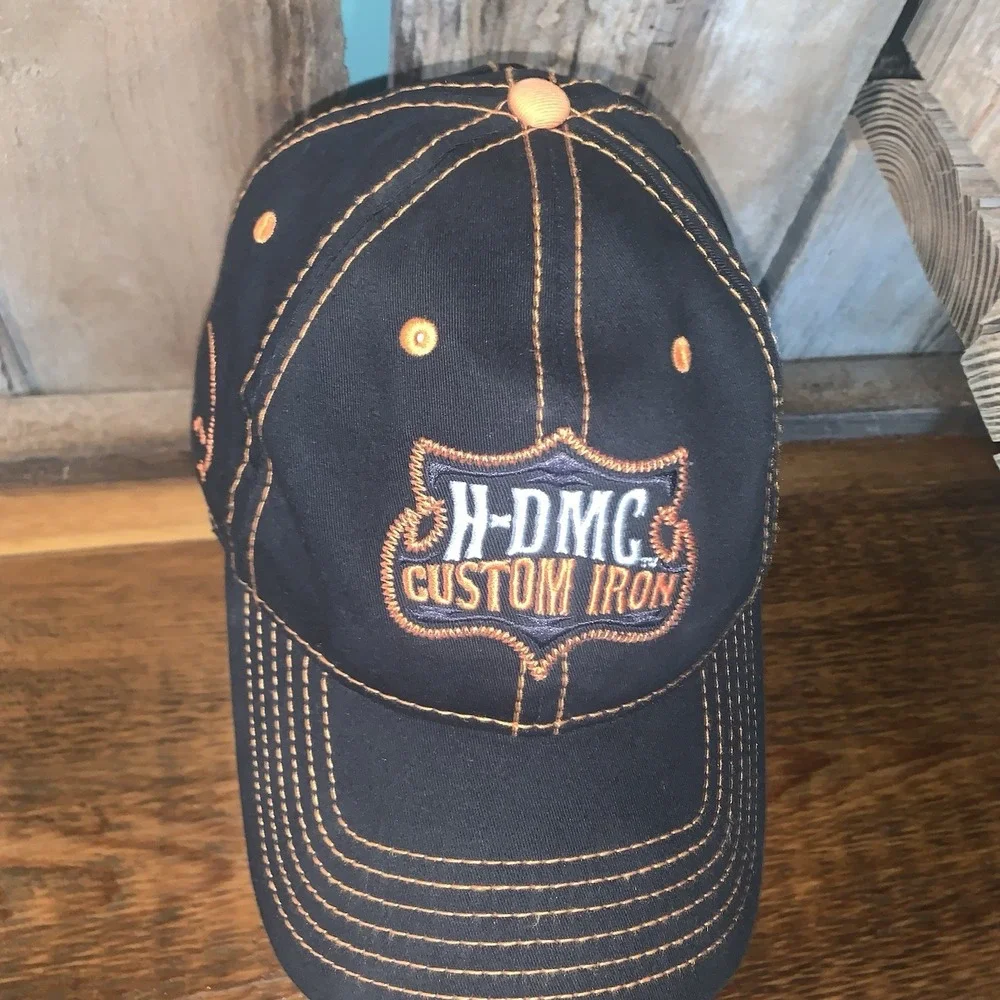 H-DMC Custom Iron‎ Harley-Davidson Motorcycles Skull Fitted Baseball Hat A-Flex